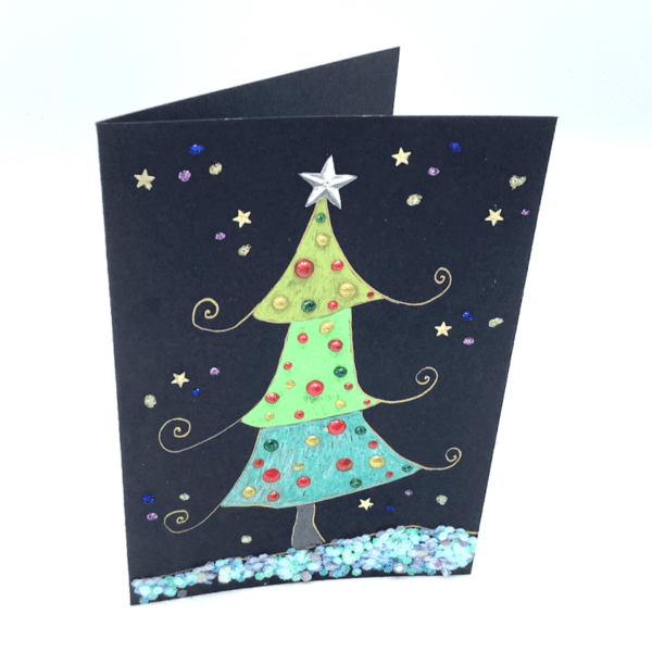 Christmas Tree Greeting Card Handmade 2