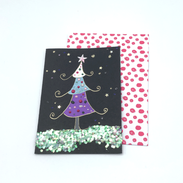 Christmas Tree Greeting Card Handmade 3