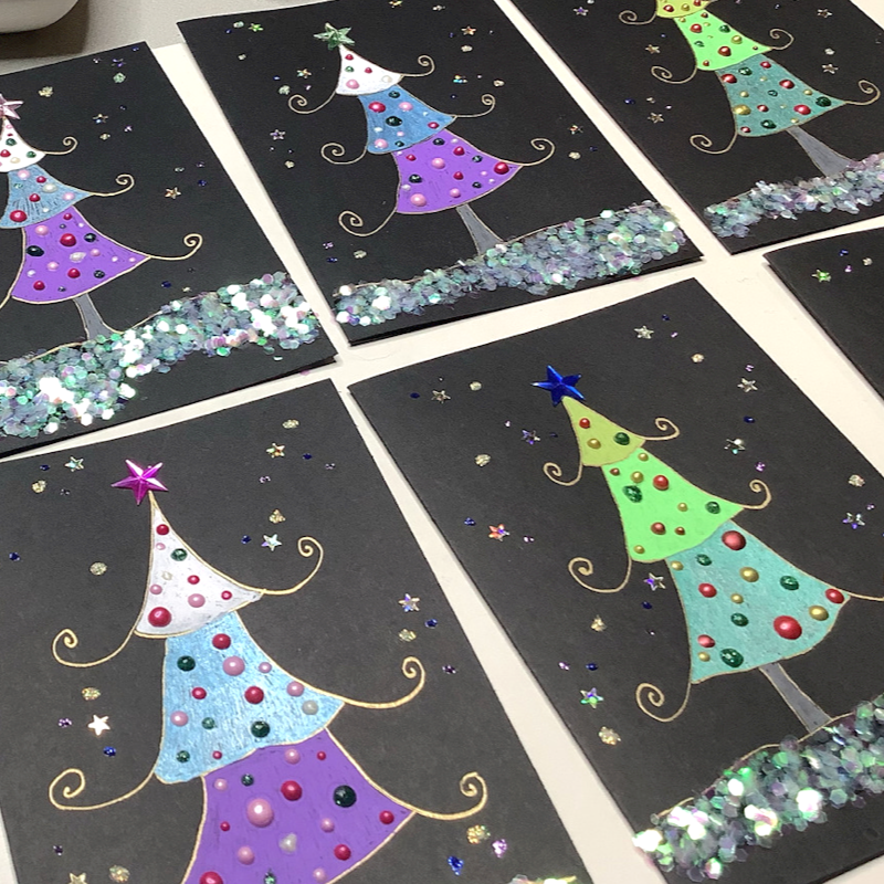 Christmas Tree Greeting Card - NancyeArtist