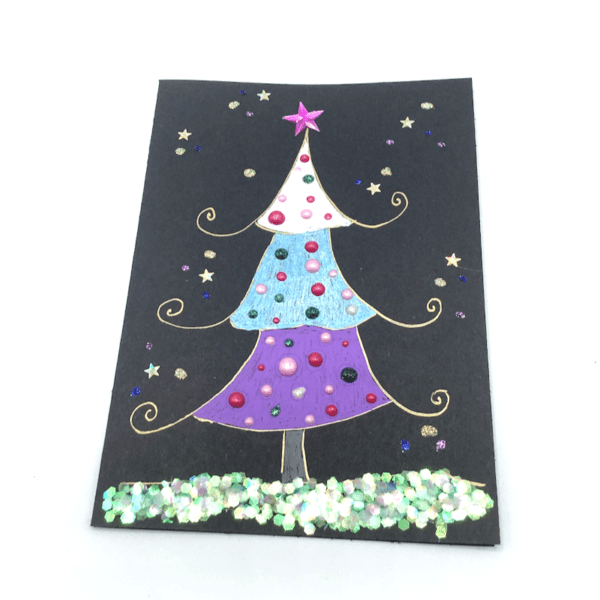 Christmas Tree Greeting Card Handmade 1