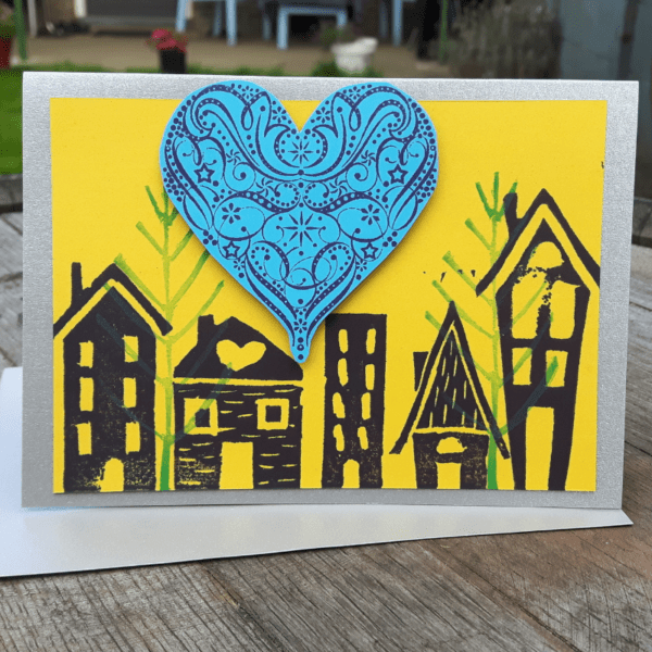 Stamped House Card - nancyeartist.com