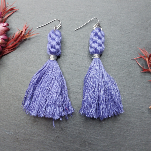 Knotted Embroidery Thread Earrings - nancyeartist.com