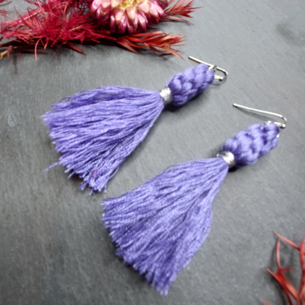 Knotted Embroidery Thread Earrings 2 - nancyeartist.com