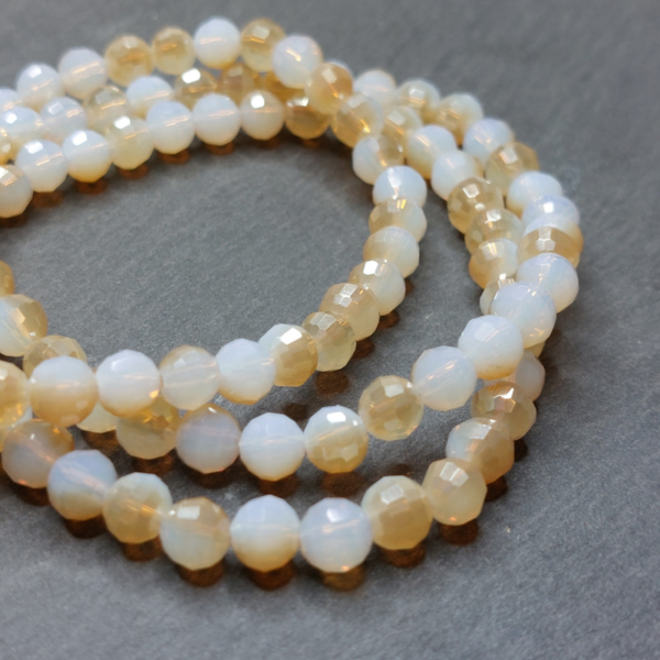 White And Cream Glass Bracelet - nancyeartist.com