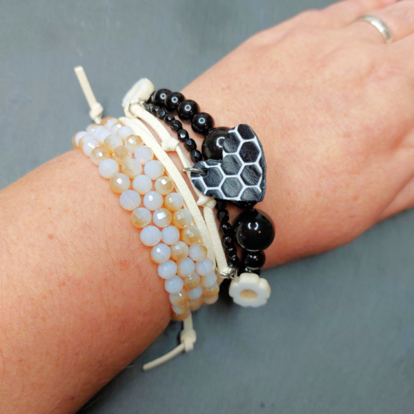 Black and White Bracelet Stack 1 - NancyeArtist.com